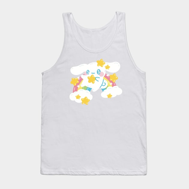 Cinnamon Roll Dog Kawaii Design Tank Top by Sweetums Art Shop